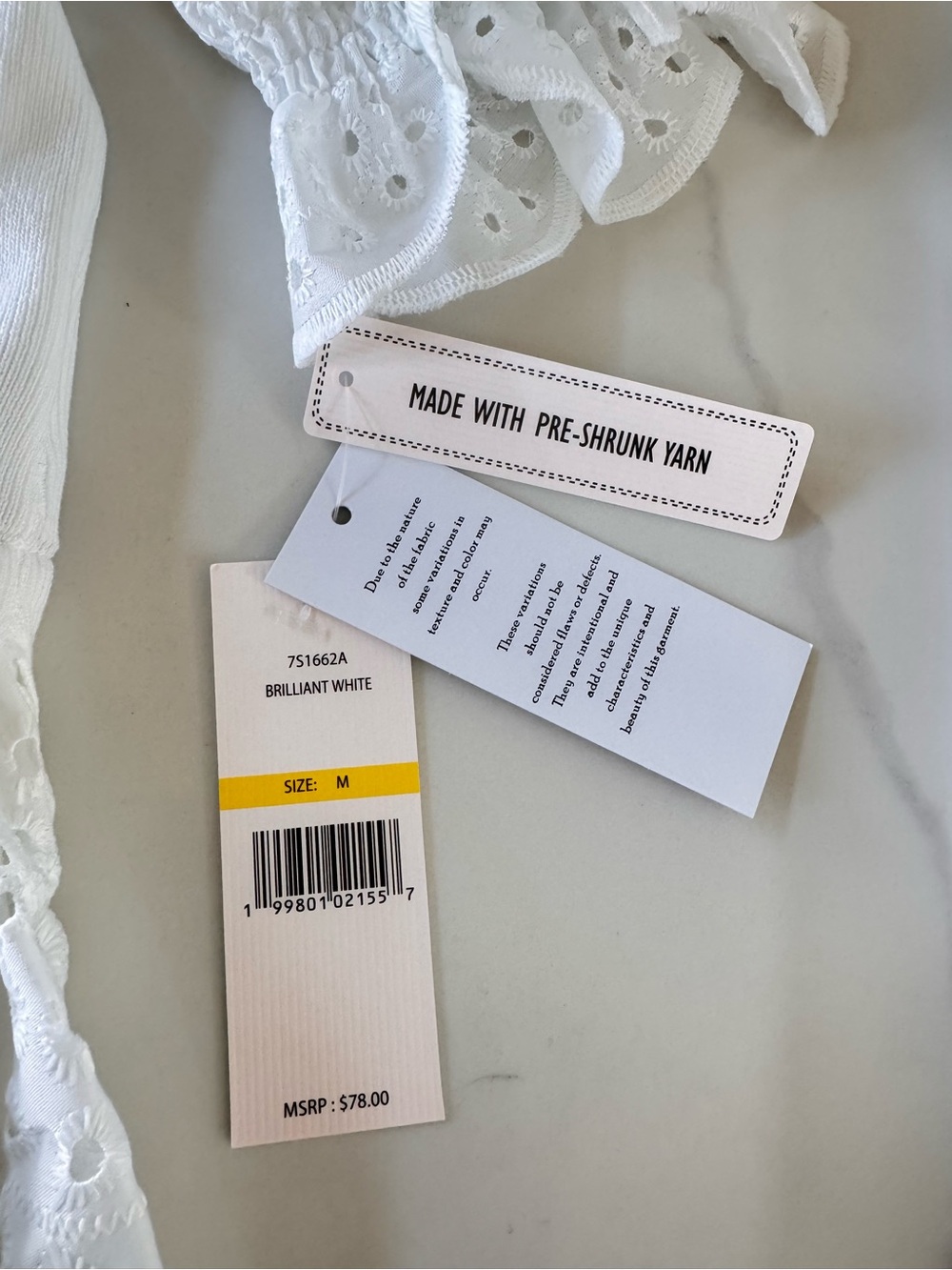 White Layered Eyelet Puff Sleeve Top - Picture 12 of 14